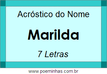 Acróstico de Marilda