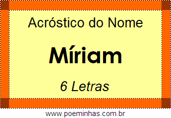 Acróstico de Míriam