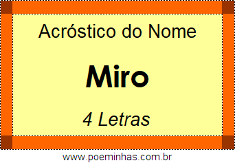 Acróstico de Miro