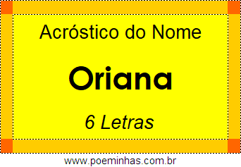 Acróstico de Oriana