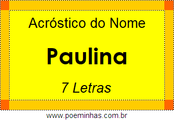 Acróstico de Paulina