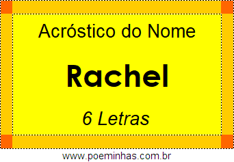 Acróstico de Rachel