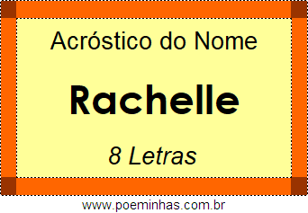 Acróstico de Rachelle