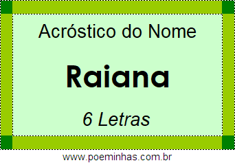 Acróstico de Raiana