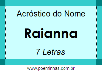 Acróstico de Raianna