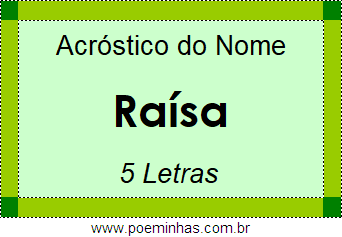 Acróstico de Raísa