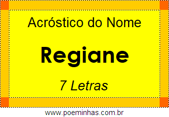 Acróstico de Regiane