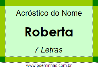 Acróstico de Roberta