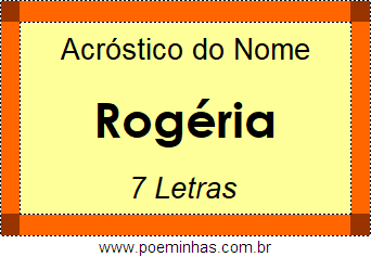 Acróstico de Rogéria