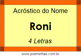 Acróstico de Roni