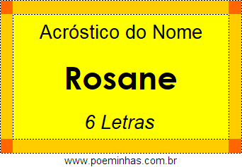 Acróstico de Rosane