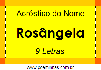 Acróstico de Rosângela