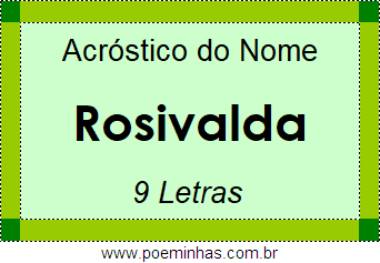 Acróstico de Rosivalda