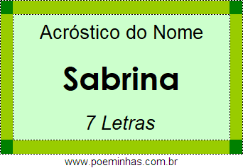 Acróstico de Sabrina