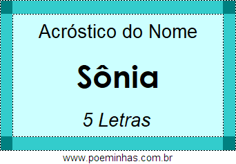 Acróstico de Sônia