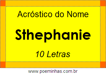 Acróstico de Sthephanie