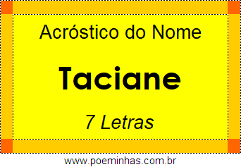 Acróstico de Taciane