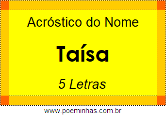 Acróstico de Taísa