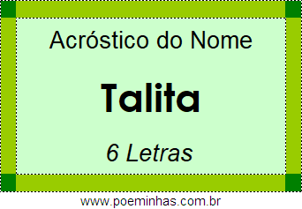 Acróstico de Talita