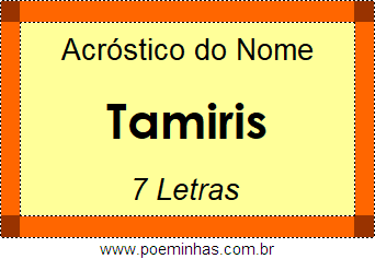 Acróstico de Tamiris