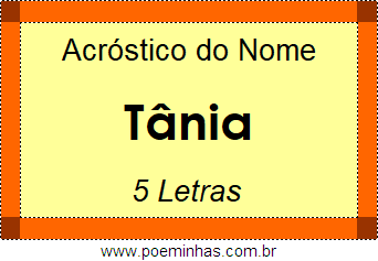 Acróstico de Tânia