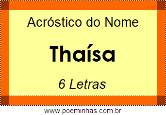 Acróstico de Thaísa