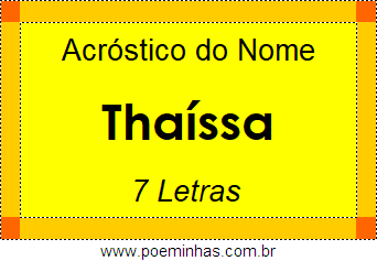 Acróstico de Thaíssa