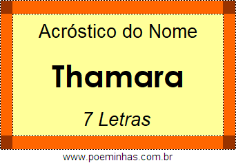 Acróstico de Thamara