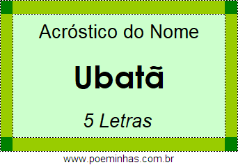 Acróstico de Ubatã