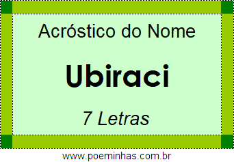 Acróstico de Ubiraci