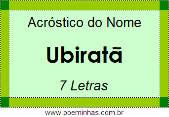 Acróstico de Ubiratã