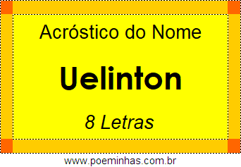 Acróstico de Uelinton