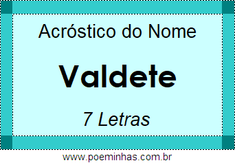 Acróstico de Valdete