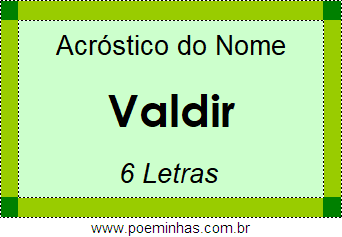 Acróstico de Valdir