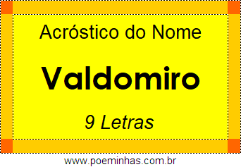 Acróstico de Valdomiro