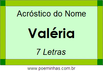 Acróstico de Valéria