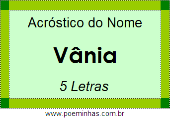 Acróstico de Vânia