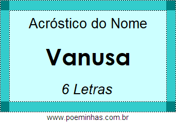 Acróstico de Vanusa