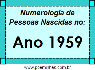 Numerologia de Quem Nasceu no Ano 1959