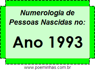 Numerologia de Quem Nasceu no Ano 1993