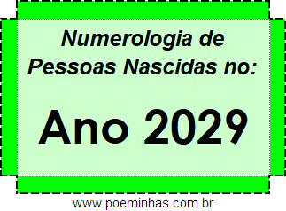 Numerologia de Quem Nasceu no Ano 2029
