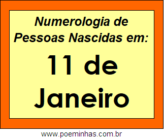 Numerologia de Pessoas Com Nascimentos em 11 de Janeiro