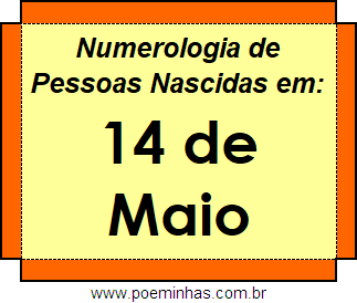 Numerologia de Pessoas Com Nascimentos em 14 de Maio