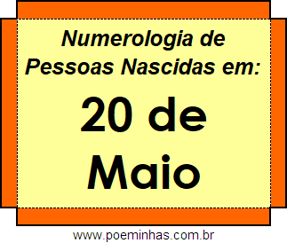 Numerologia de Pessoas Com Nascimentos em 20 de Maio