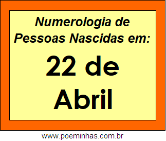 Numerologia de Pessoas Com Nascimentos em 22 de Abril