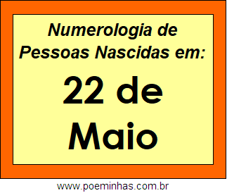 Numerologia de Pessoas Com Nascimentos em 22 de Maio