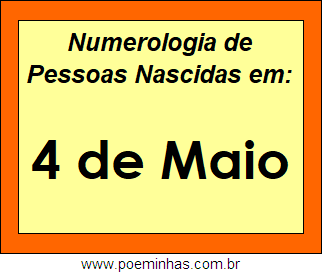 Numerologia de Pessoas Com Nascimentos em 4 de Maio