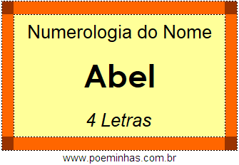 Numerologia do Nome Abel