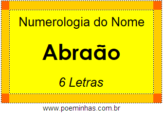 Numerologia do Nome Abraão