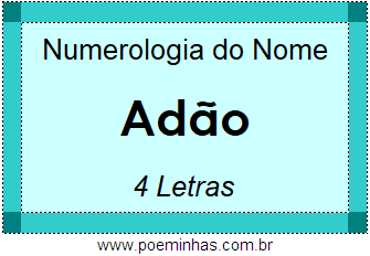 Numerologia do Nome Adão